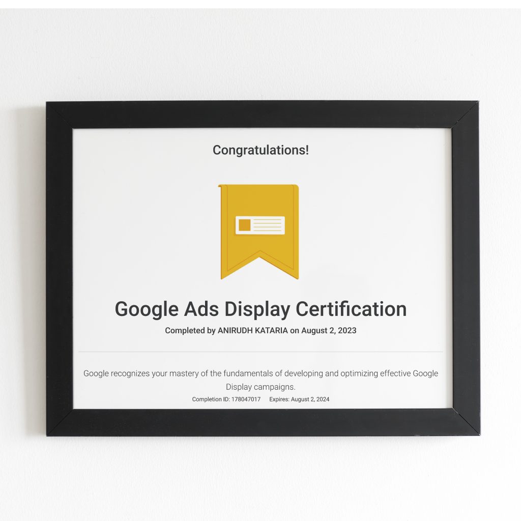 Google ads display certification